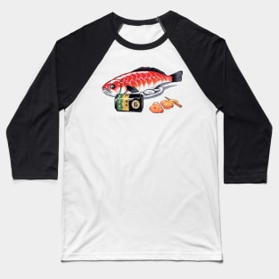 Sushi Splash: Adorably Fishy T-Shirt for Cute Sushi Lovers! Baseball T-Shirt